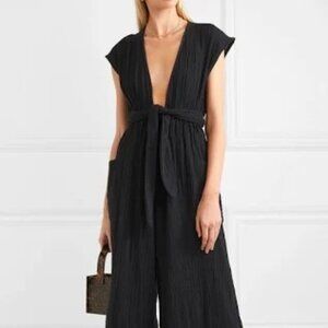 MARA HOFFMAN Whitney Jumpsuit  Wide Leg 100% Organic Cotton in Black